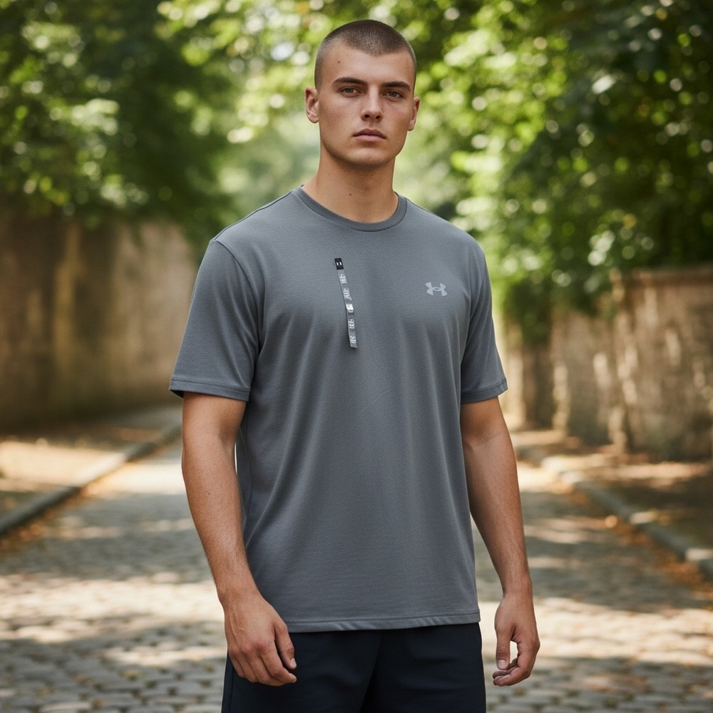 Under Armour Shirt Mens Size 2XL Plus Gray Tech Tee Athletic  Lightweight Logo‎